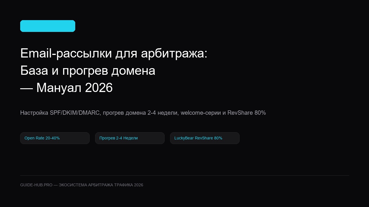 Email-рассылки для арбитража: База и прогрев домена — Мануал 2026