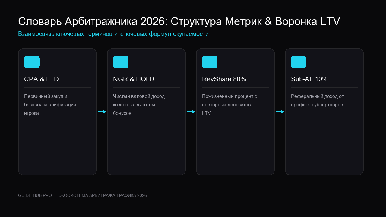 Схема метрик и воронка окупаемости арбитражного словаря 2026