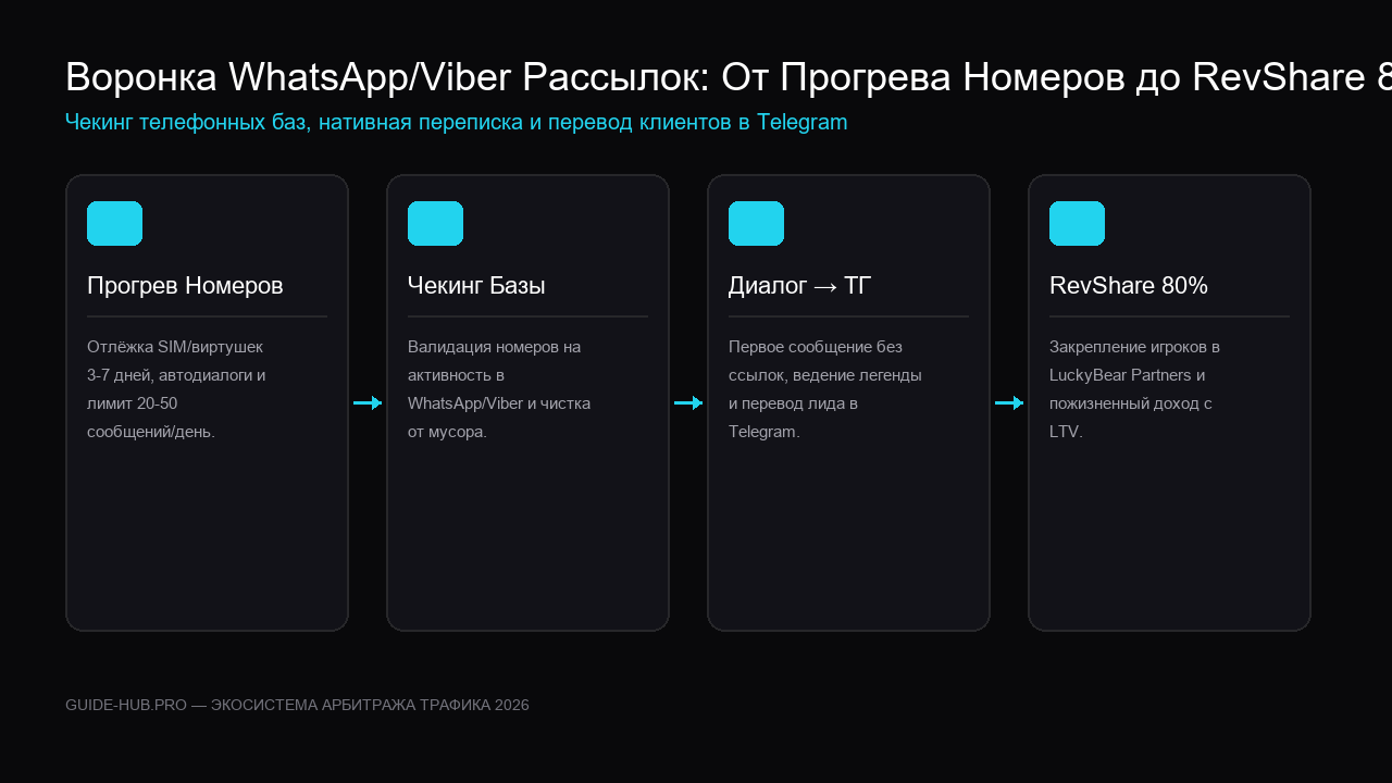 Схема воронки WhatsApp и Viber рассылок